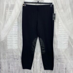 Ralph Lauren Size XL Black Riding Pants Leggings Elastic Waistband Faux Leather